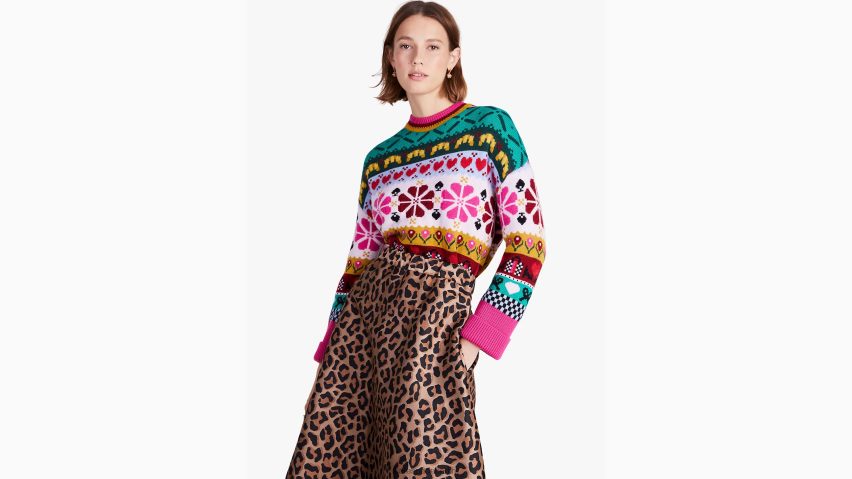 de Kate Spade Frauen Pullover mit Blumen-Intarsienmuster multi NB82J2917 Bekleidung