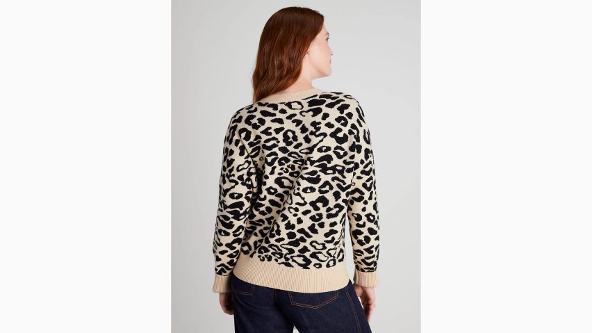 de Kate Spade Frauen Pullover mit Leopardenschleife geröstete Cashewnüsse NB82J2939 Bekleidung