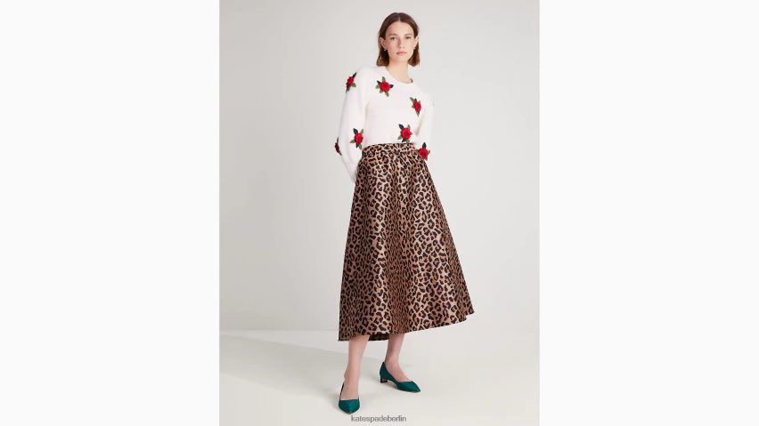 de Kate Spade Frauen Pullover mit gehäkelten Rosen Creme NB82J2951 Bekleidung