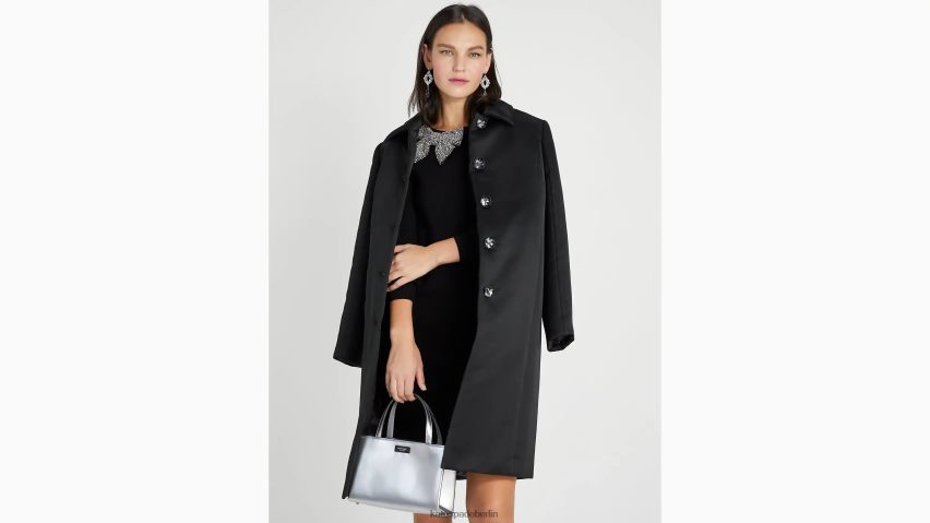 de Kate Spade Frauen Pulloverkleid mit Schleife und Strasssteinen Schwarz NB82J2954 Bekleidung