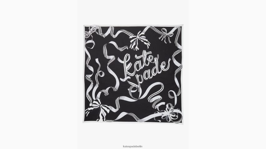 de Kate Spade Frauen Quadratischer Seidenschal mit Schleifen und Bändern Schwarz NB82J21437 Zubehör