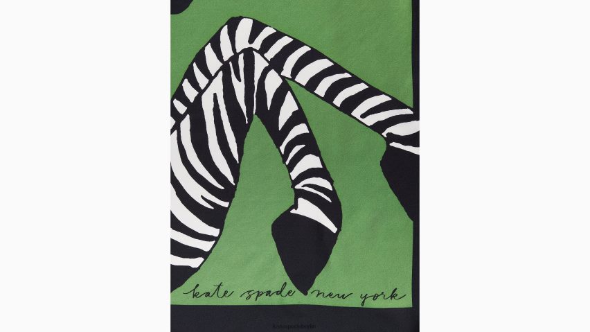 de Kate Spade Frauen Quadratischer Seidenschal mit Zebramuster bittergrün NB82J21434 Zubehör