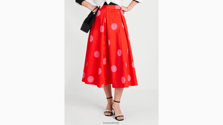de Kate Spade Frauen Riesiger Rock aus gepunktetem Faille Flamme scharlachrot NB82J2877 Bekleidung