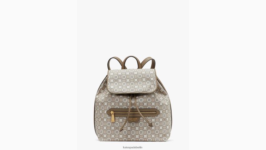 de Kate Spade Frauen Rucksack mit Blumenmonogramm-Mia-Klappe natürliches Multi NB82J2325 Zubehör
