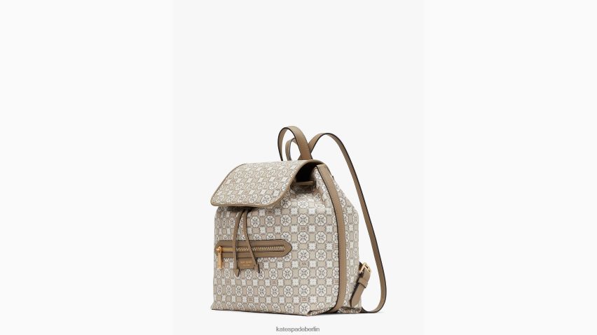 de Kate Spade Frauen Rucksack mit Blumenmonogramm-Mia-Klappe natürliches Multi NB82J2325 Zubehör