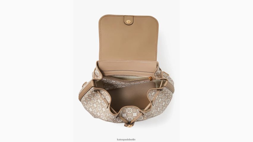 de Kate Spade Frauen Rucksack mit Blumenmonogramm-Mia-Klappe natürliches Multi NB82J2325 Zubehör