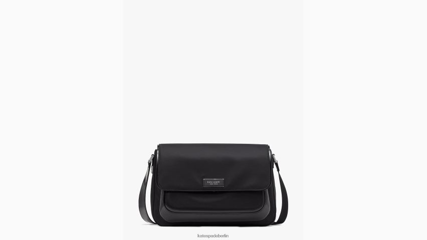 de Kate Spade Frauen Sam Icon Ksnyl Nylon mittelgroße Messenger-Tasche Schwarz NB82J2210 Zubehör
