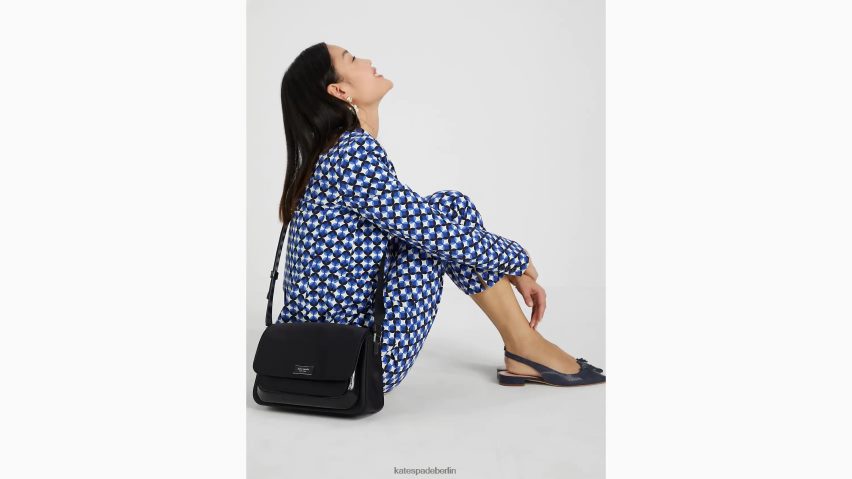de Kate Spade Frauen Sam Icon Ksnyl Nylon mittelgroße Messenger-Tasche Schwarz NB82J2210 Zubehör