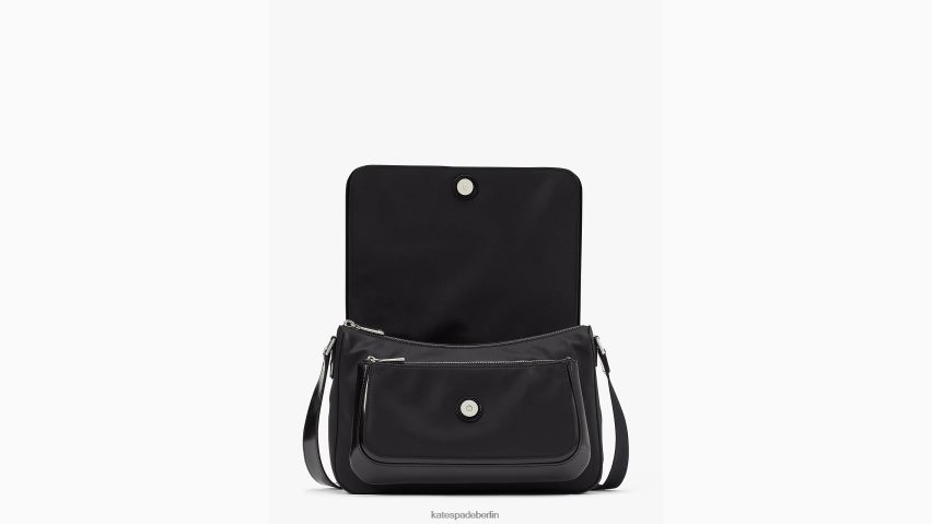 de Kate Spade Frauen Sam Icon Ksnyl Nylon mittelgroße Messenger-Tasche Schwarz NB82J2210 Zubehör