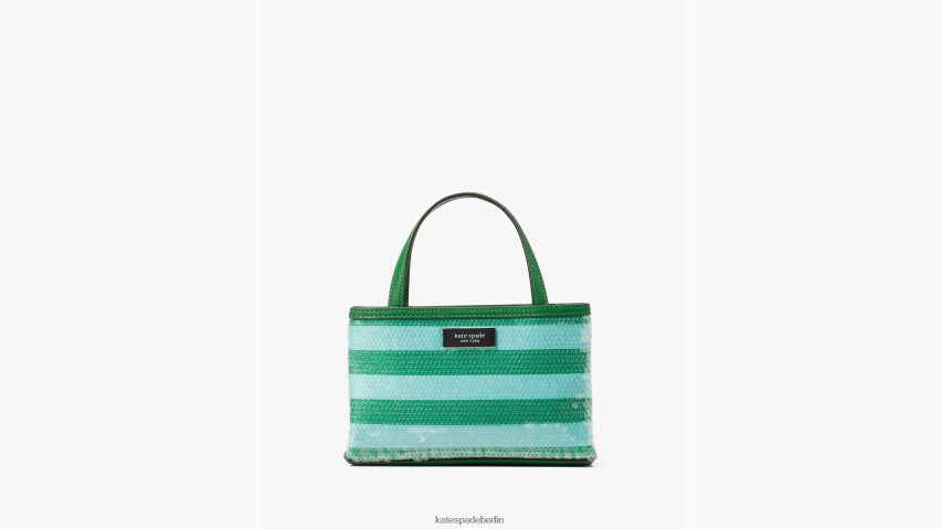 de Kate Spade Frauen Sam Icon Seaside Stripe Mini-Tasche mit Pailletten frisches Grün multi NB82J216 Zubehör
