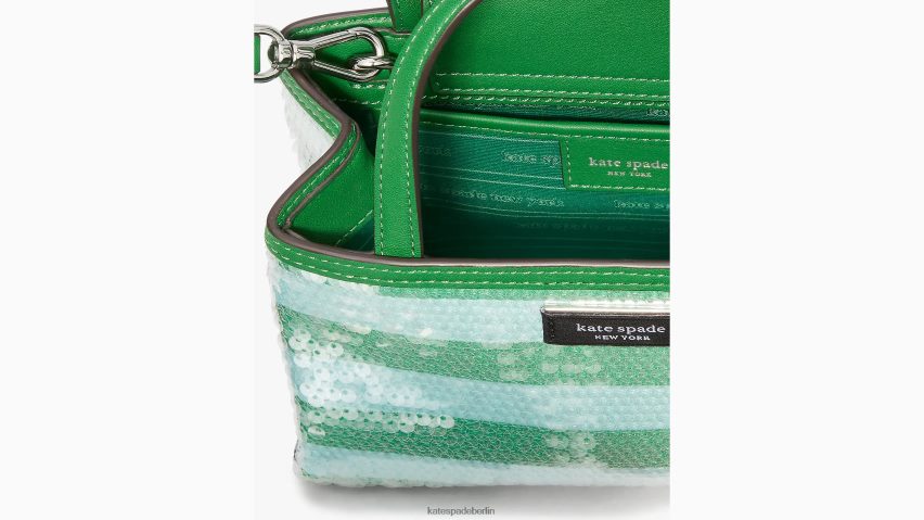 de Kate Spade Frauen Sam Icon Seaside Stripe Mini-Tasche mit Pailletten frisches Grün multi NB82J216 Zubehör