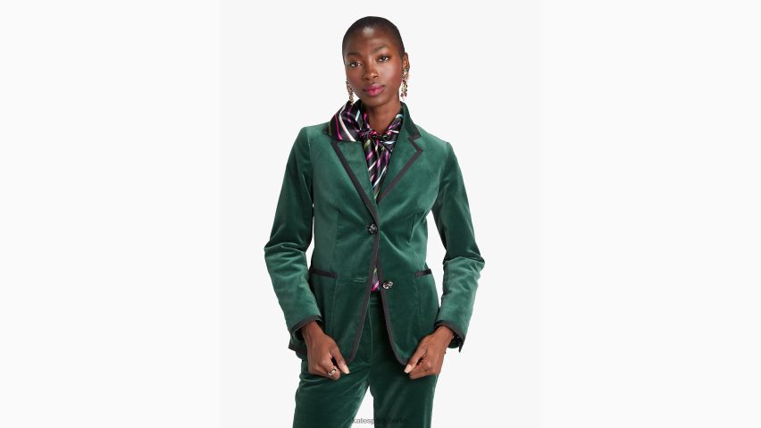 de Kate Spade Frauen Samtblazer mit Juwelenknöpfen Torrey-Kiefer NB82J2953 Bekleidung