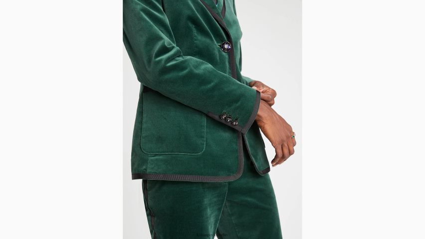 de Kate Spade Frauen Samtblazer mit Juwelenknöpfen Torrey-Kiefer NB82J2953 Bekleidung