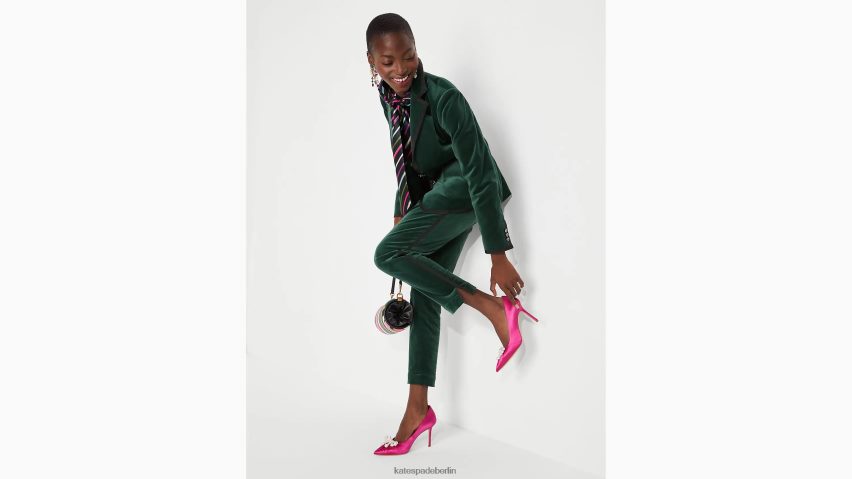 de Kate Spade Frauen Samtblazer mit Juwelenknöpfen Torrey-Kiefer NB82J2953 Bekleidung