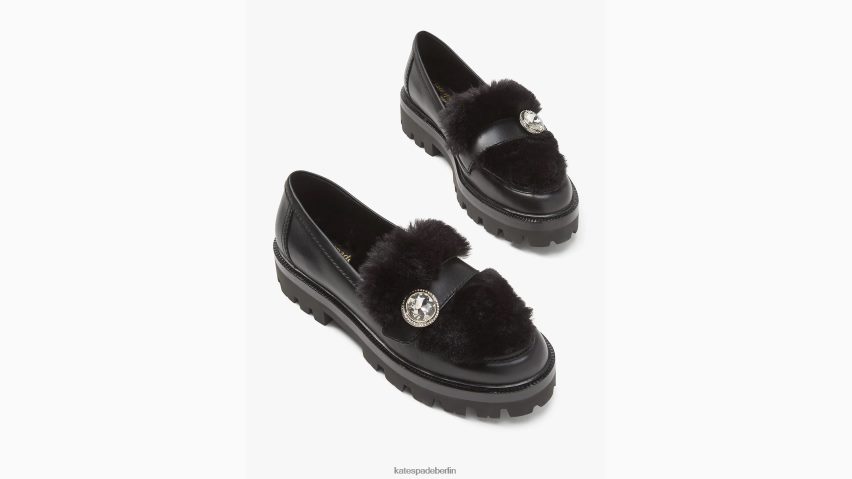 de Kate Spade Frauen Schicke Winter-Loafer Schwarz NB82J2666 Schuhwerk