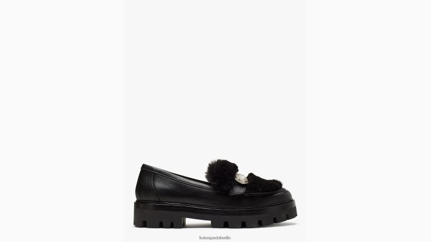 de Kate Spade Frauen Schicke Winter-Loafer Schwarz NB82J2666 Schuhwerk