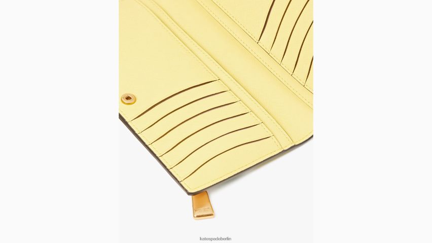 de Kate Spade Frauen Schlanke Bifold-Geldbörse mit Prägung „Morgan Lemon Toss“ Pergament multi NB82J2448 Zubehör
