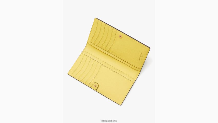 de Kate Spade Frauen Schlanke Bifold-Geldbörse mit Prägung „Morgan Lemon Toss“ Pergament multi NB82J2448 Zubehör