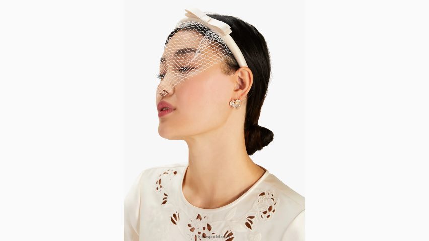 de Kate Spade Frauen Schleier-Stirnband mit Brautschleife französische Sahne NB82J21383 Zubehör