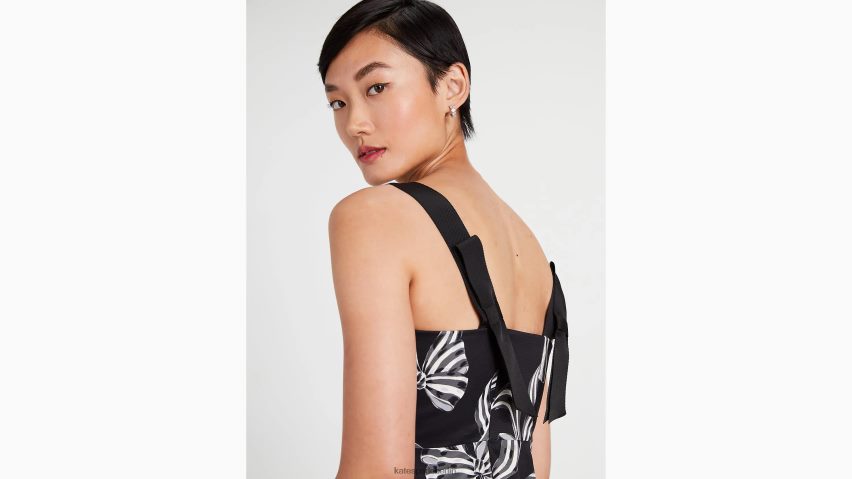 de Kate Spade Frauen Schleifenträgerkleid mit Schleife Schwarz NB82J2884 Bekleidung
