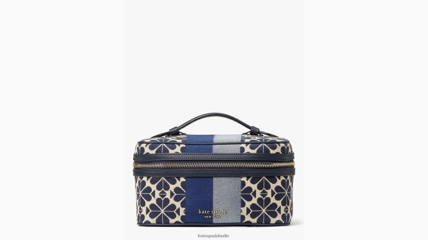 de Kate Spade Frauen Schminkset mit Blumen-Jacquard-Streifen blau mehrfarbig NB82J2431 Zubehör