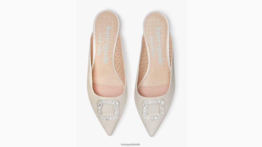 de Kate Spade Frauen Schnallen Sie sich die flachen Schuhe an Elfenbein Braut NB82J2627 Schuhwerk