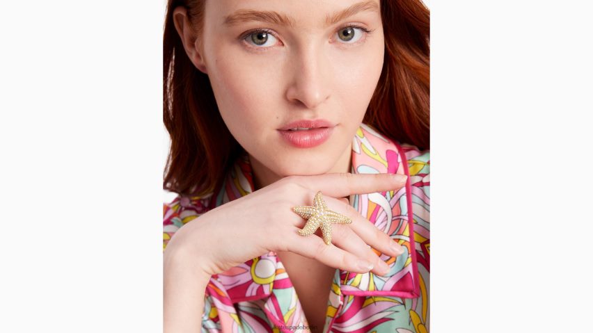 de Kate Spade Frauen Seestern-Cocktailring klares Multi NB82J2986 Zubehör