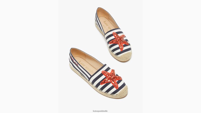 de Kate Spade Frauen Seestern-Espadrilles Blazer blau/creme NB82J2484 Schuhwerk