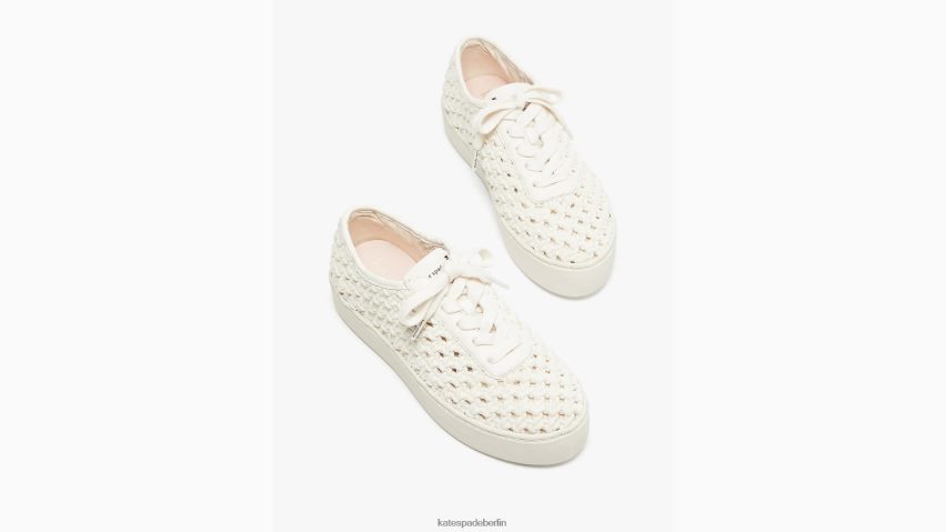 de Kate Spade Frauen Servieren Sie gehäkelte Turnschuhe Creme NB82J2488 Schuhwerk