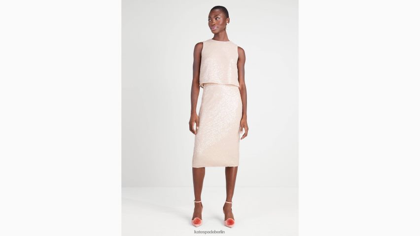 de Kate Spade Frauen Shell-Oberteil mit Pailletten rosiges Beige NB82J2921 Bekleidung