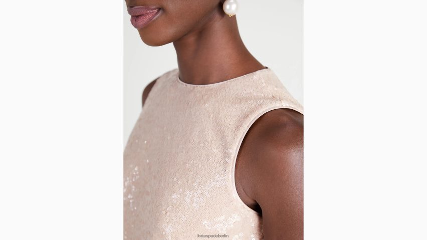de Kate Spade Frauen Shell-Oberteil mit Pailletten rosiges Beige NB82J2921 Bekleidung