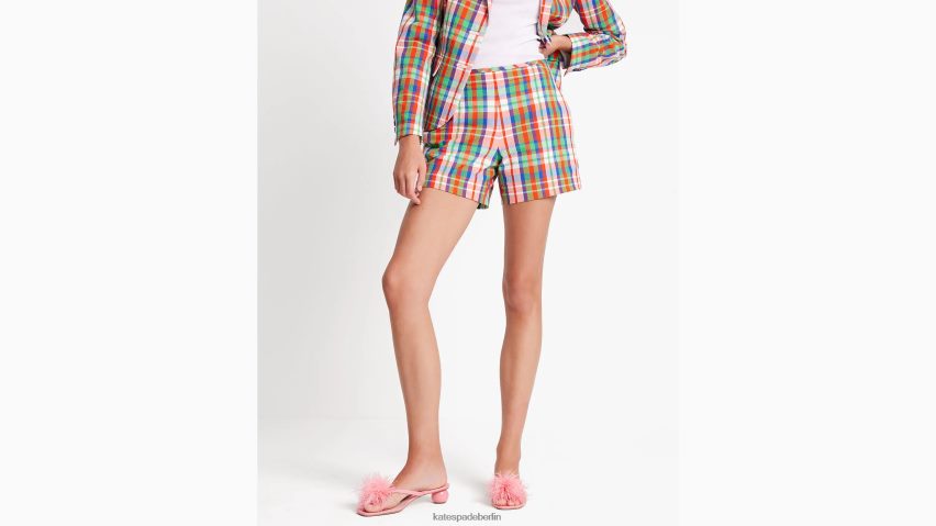 de Kate Spade Frauen Shorts aus Seersucker mit Küstenkaromuster multi NB82J2712 Bekleidung