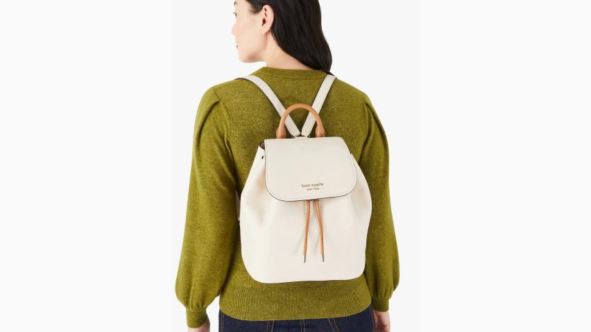 de Kate Spade Frauen Sinch-Rucksack aus gekrispeltem Leder mit mittlerer Klappe Milchglas multi NB82J2169 Zubehör