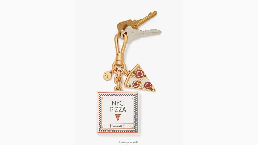 de Kate Spade Frauen Slice-Pizza-Box-Schlüsselanhänger echtes Weiß NB82J21284 Zubehör