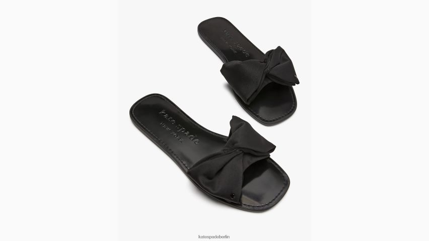 de Kate Spade Frauen Slide-Sandalen mit Bikini-Schleife Schwarz NB82J2522 Schuhwerk