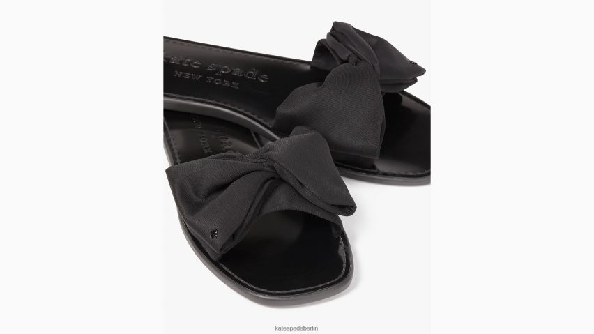 de Kate Spade Frauen Slide-Sandalen mit Bikini-Schleife Schwarz NB82J2522 Schuhwerk
