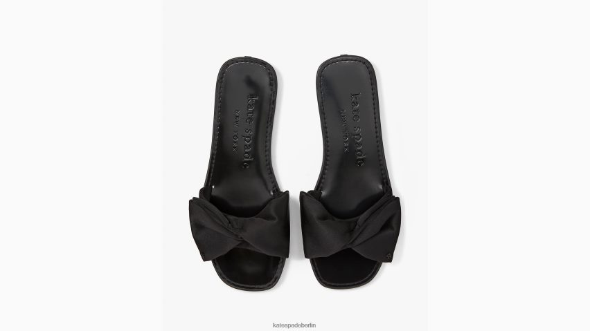 de Kate Spade Frauen Slide-Sandalen mit Bikini-Schleife Schwarz NB82J2522 Schuhwerk