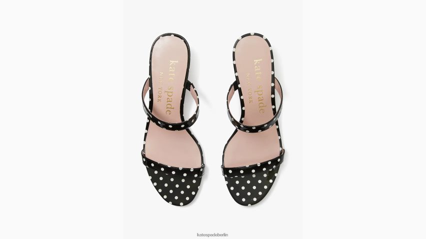 de Kate Spade Frauen Slide-Sandalen mit Palmfedern schwarz/creme NB82J2591 Schuhwerk