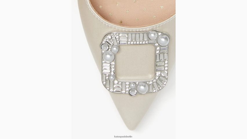 de Kate Spade Frauen Slingback-Pumps zum Anschnallen Elfenbein Braut NB82J2628 Schuhwerk