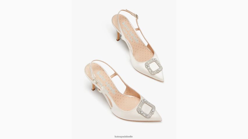 de Kate Spade Frauen Slingback-Pumps zum Anschnallen Elfenbein Braut NB82J2628 Schuhwerk