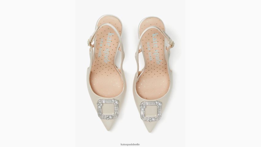 de Kate Spade Frauen Slingback-Pumps zum Anschnallen Elfenbein Braut NB82J2628 Schuhwerk