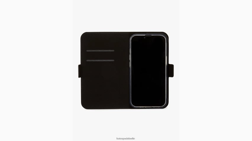 de Kate Spade Frauen Spencer iPhone 13 magnetische Wickelhülle im Folio-Design warmes Beige/Schwarz NB82J21407 Zubehör