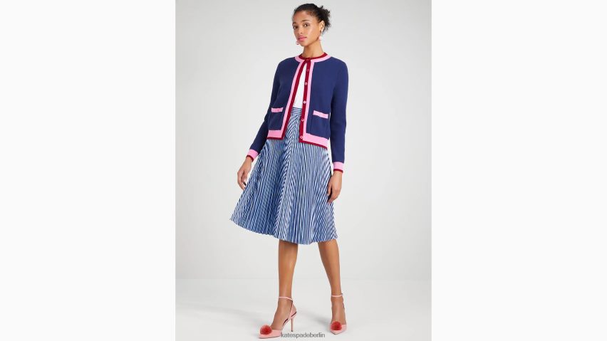 de Kate Spade Frauen Strickjacke aus Kaschmir mit Rundhalsausschnitt Französische Marine NB82J2913 Bekleidung