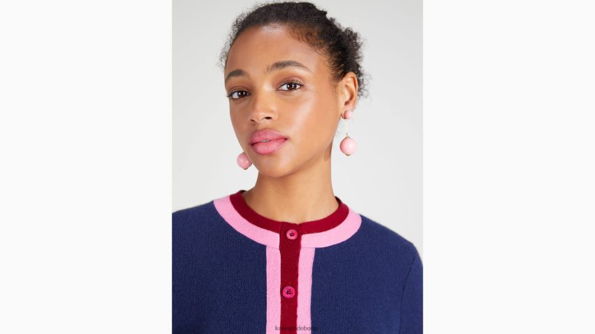 de Kate Spade Frauen Strickjacke aus Kaschmir mit Rundhalsausschnitt Französische Marine NB82J2913 Bekleidung