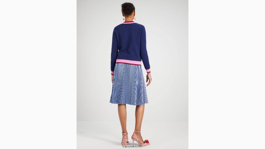 de Kate Spade Frauen Strickjacke aus Kaschmir mit Rundhalsausschnitt Französische Marine NB82J2913 Bekleidung