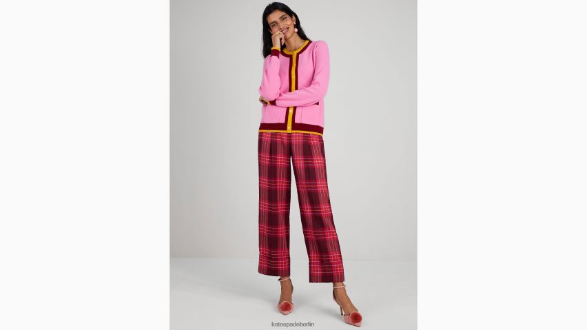 de Kate Spade Frauen Strickjacke aus Kaschmir mit Rundhalsausschnitt Grapefruitlimonade NB82J2914 Bekleidung