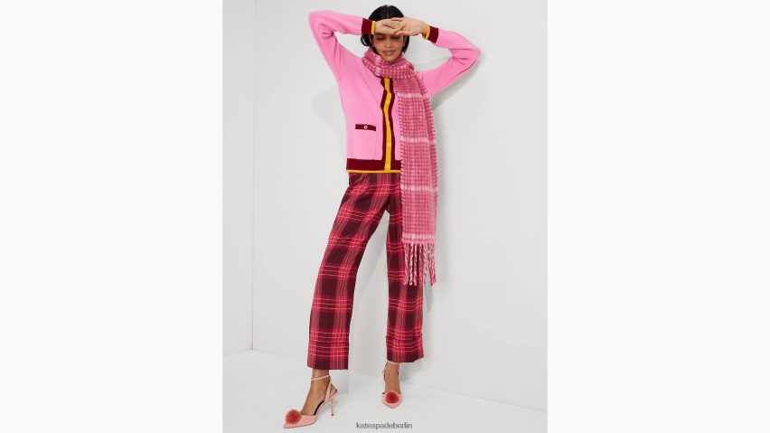 de Kate Spade Frauen Strickjacke aus Kaschmir mit Rundhalsausschnitt Grapefruitlimonade NB82J2914 Bekleidung