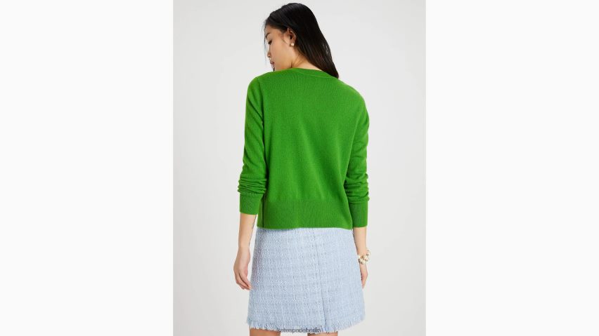 de Kate Spade Frauen Strickjacke aus Kaschmir mit Rundhalsausschnitt ks grün NB82J2771 Bekleidung