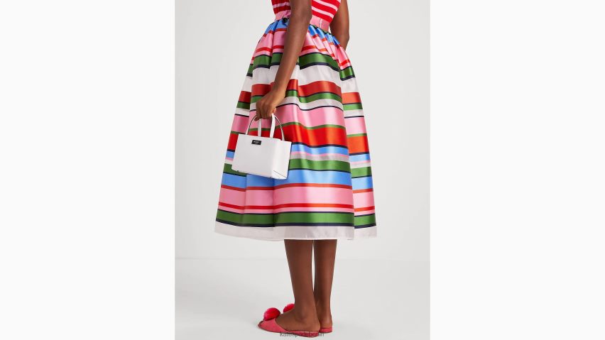 de Kate Spade Frauen Sunday-Streifen-Organza-Midirock Französisch Creme/Multi NB82J2754 Bekleidung