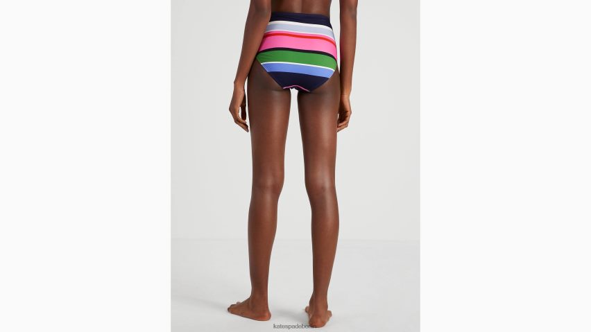 de Kate Spade Frauen Sunny Day-Streifen-Bikinihose mit hoher Taille multi NB82J2779 Bekleidung